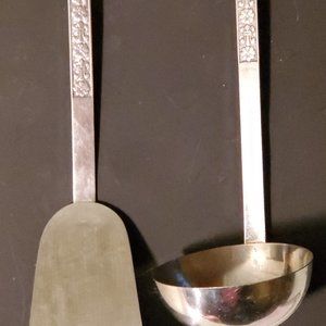 2 Rare Interpur Serving Spoon Ladle Spatula Black Textured